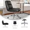 Flash Furniture Chloe Mid-Back Black Padded LeatherSoft Armless Chair w/Wheels, Swivel Function, and Chrome Frame CH-232174-1-BK-GG - alternate 8